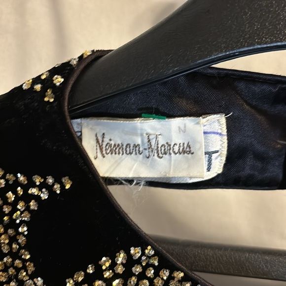 Ricki Lang Nuit Glitter Evening Dress Vintage 1980s Velvet Skirt Neiman Marcus - Picture 3 of 7